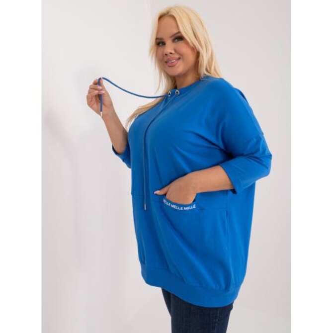 Dámská halenka se zavazováním plus size REAV tmavě modrá Námořnická modrá, Univerzální