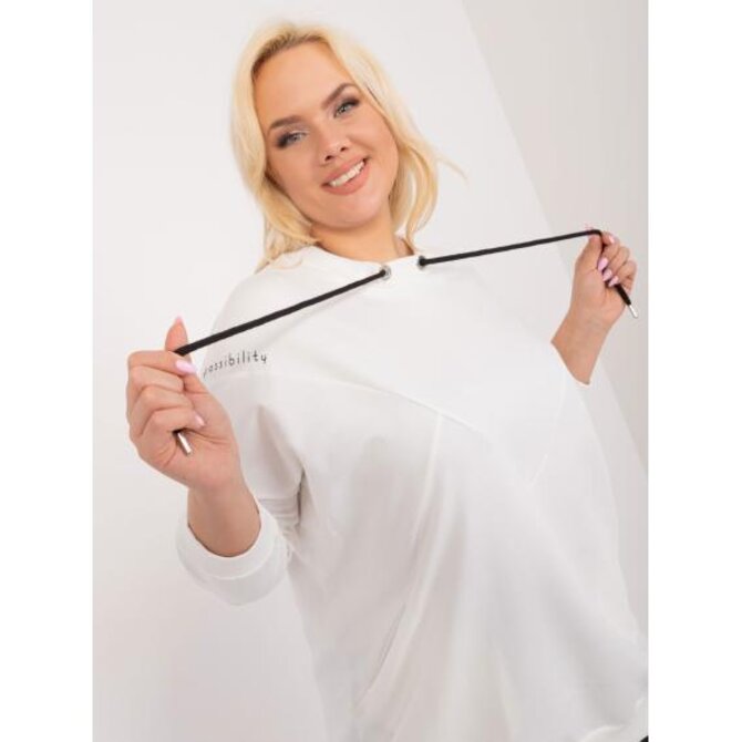Dámská halenka bavlněná plus size se zavazováním REVA ecru Ecru, Univerzální