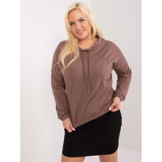 Dámská halenka se zavazováním ležérní plus size OPA hnědá Hnědá, Univerzální