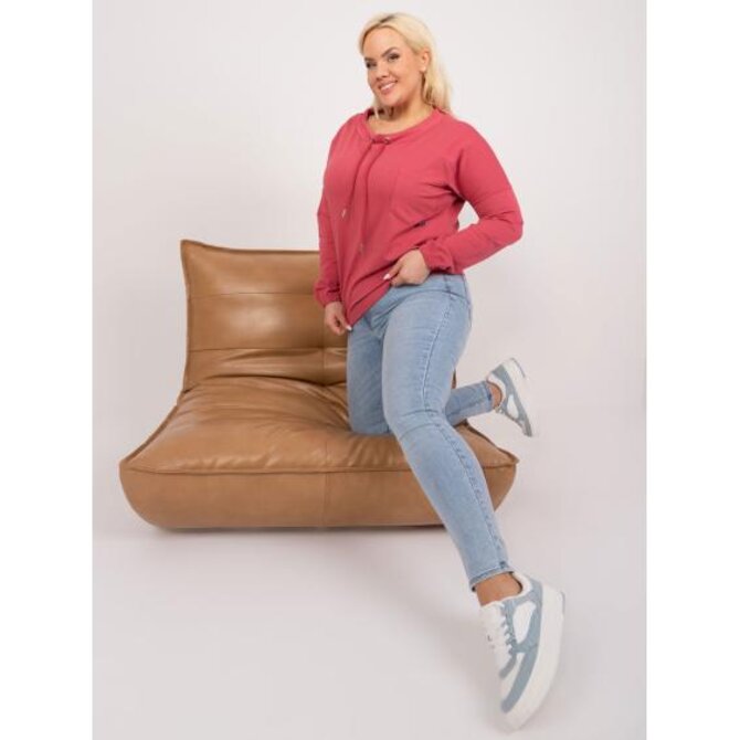 Dámská halenka pro volný čas plus size Bava korálová Cihlová, Univerzální
