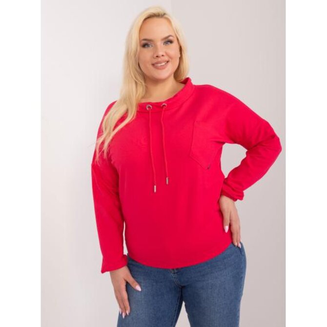 Dámská halenka s kapsičkou plus size SITA červená Červená, Univerzální