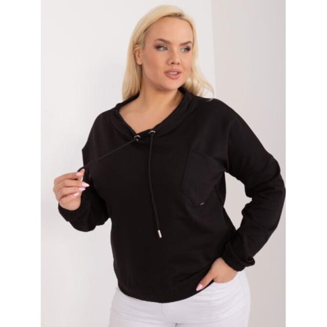 Dámská halenka s dlouhými rukávy plus size MOTA černá Černá, Univerzální