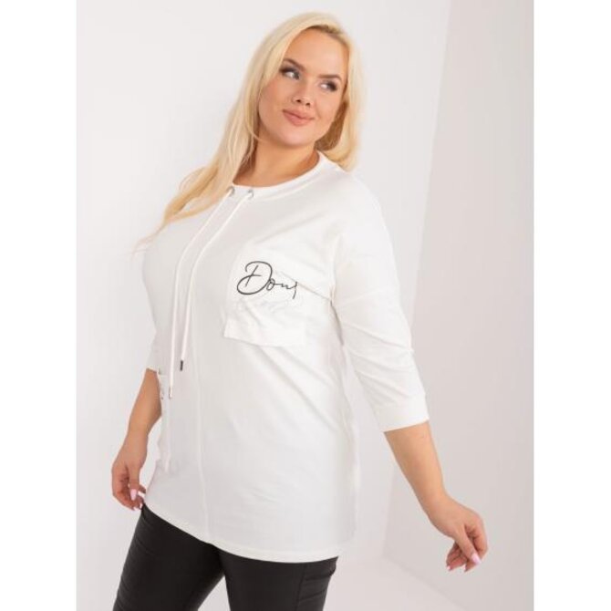 Dámská halenka s kamínkovou aplikací plus size NOTA ecru Ecru, Univerzální