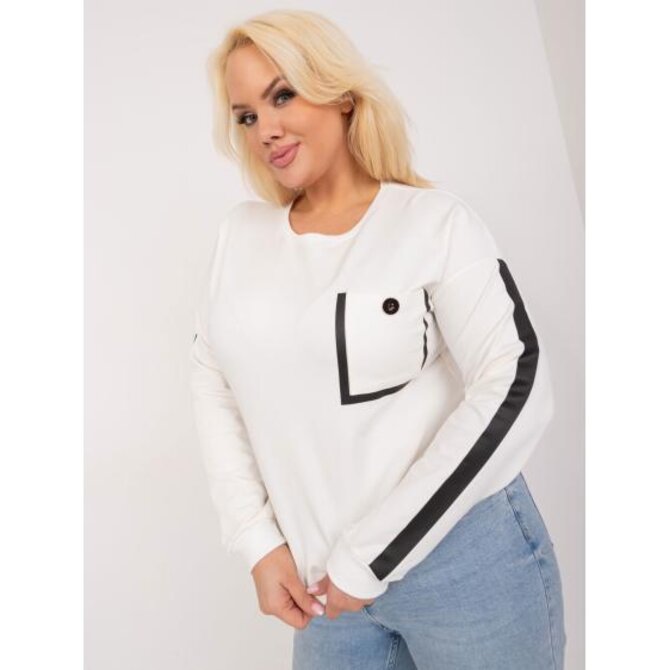 Dámská halenka plus size s kulatým výstřihem ecru Ecru, Univerzální