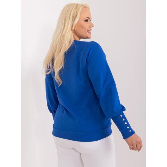 Dámská halenka plus size z bavlny kobaltově modrá Modrá, Univerzální