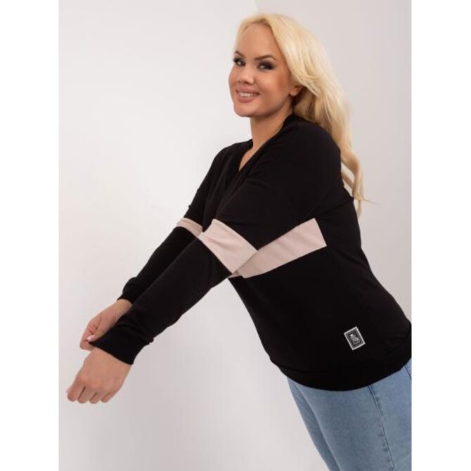 Dámská halenka plus size s výstřihem do V černá Černá, Univerzální