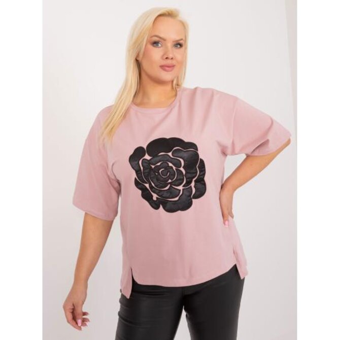 Dámská halenka plus size růžová Růžová, Univerzální