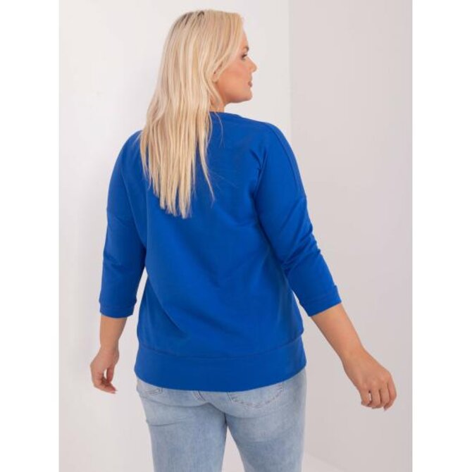 Dámská halenka s nápisem plus size kobaltově modrá Modrá, Univerzální