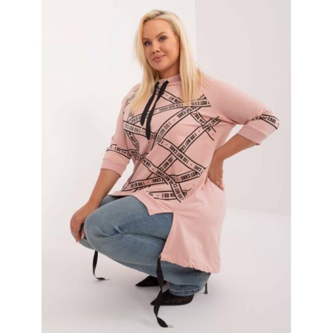 Dámská halenka plus size s potiskem růžová Růžová, Univerzální