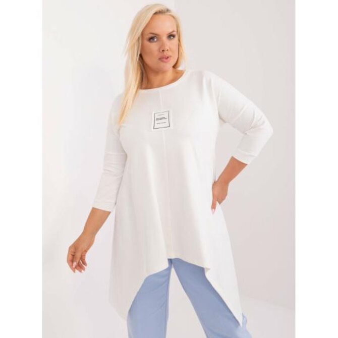 Dámská halenka plus size s 3/4 rukávy ecru Ecru, Univerzální