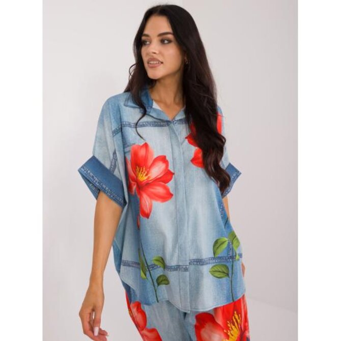 Dámská košile oversize modrá Modrá, Univerzální