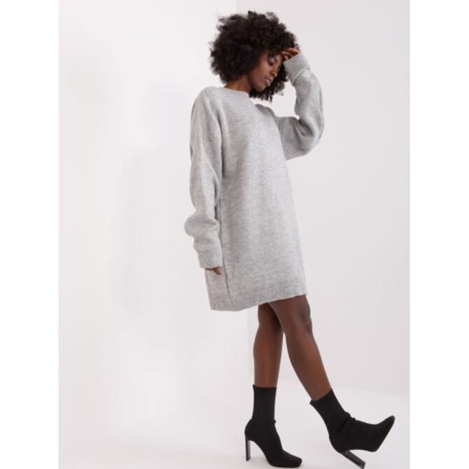 Dámské šaty oversize RUE PARIS šedé Šedá, Univerzální