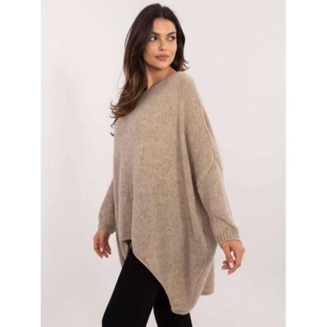 Béžový vlněný oversize svetr OCH BELLA Béžová, Univerzální