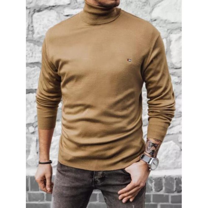 Pánský svetr DRAKE hnědý Karamelová, 3XL