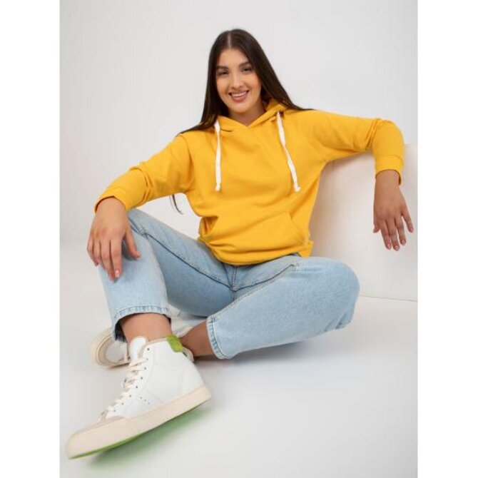 Dámská mikina plus size DON'T KNOW ME tmavě žlutá Žlutá, L