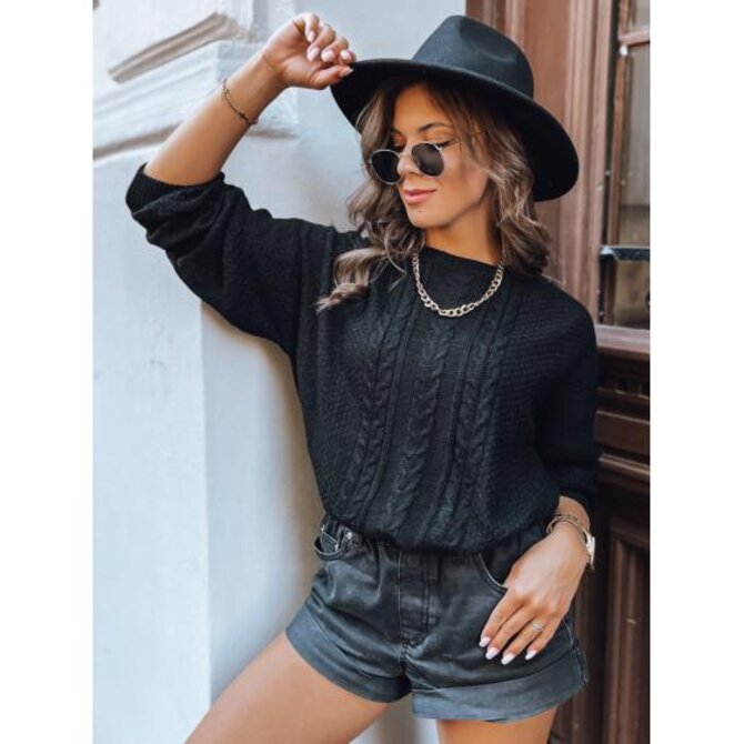 Dámský oversize svetr CAMELLIA černý Černá, Univerzální