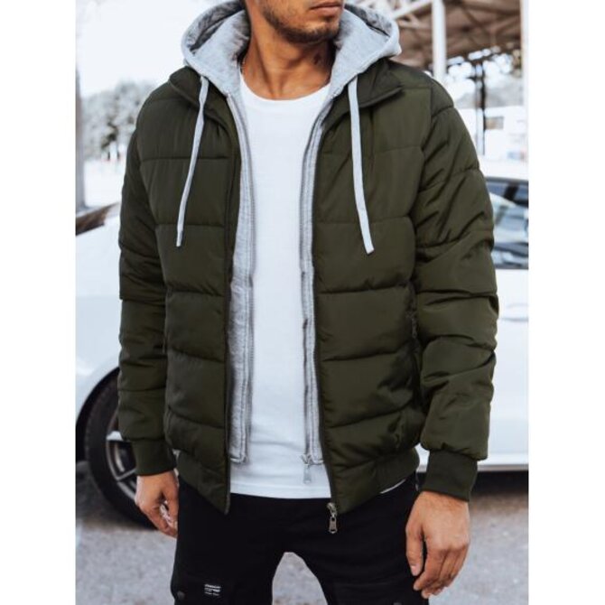 Pánská zimní bunda prošívaná KETA zelená Zelená, 3XL