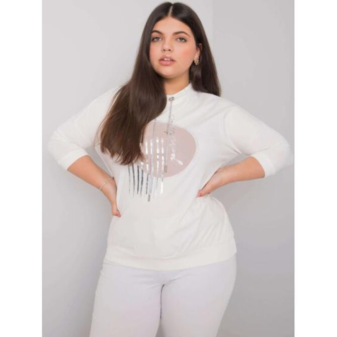 Dámská halenka plus size BELLA ecru Ecru, Univerzální