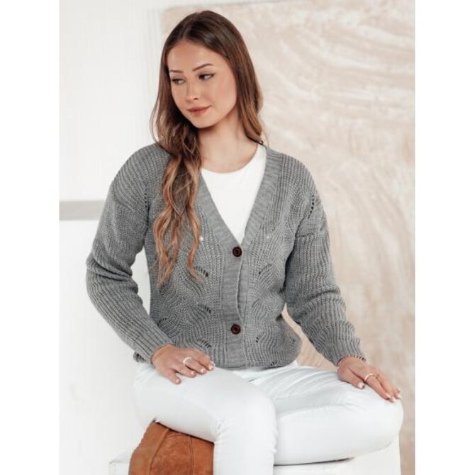 Sámský svetr KNITVIA světle šedý Světle šedá, Univerzální