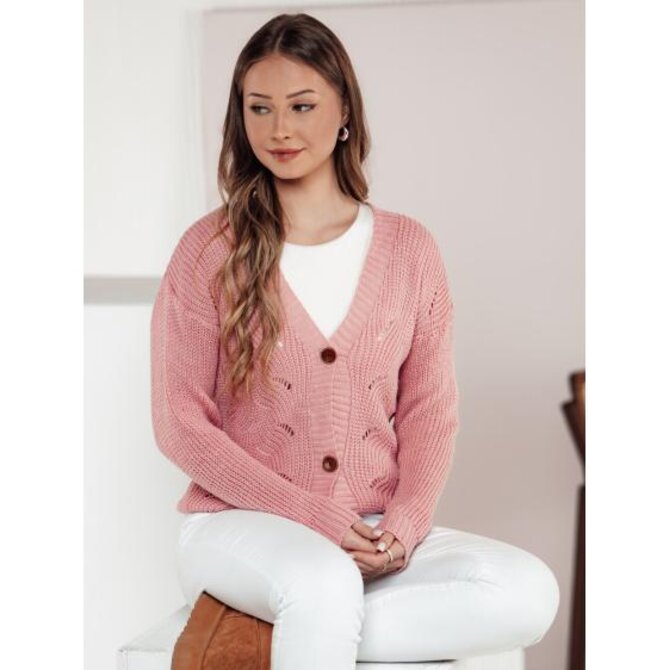 Dámský svetr KNITVIA růžový Růžová, Univerzální
