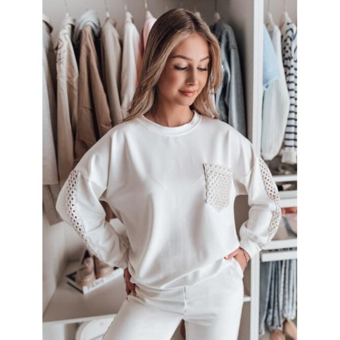 Dámská oversize halenka LUXEEN ecru Bílá, Univerzální