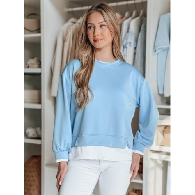 LUZZIO modrá dámská halenka oversize Světle modrá, Univerzální