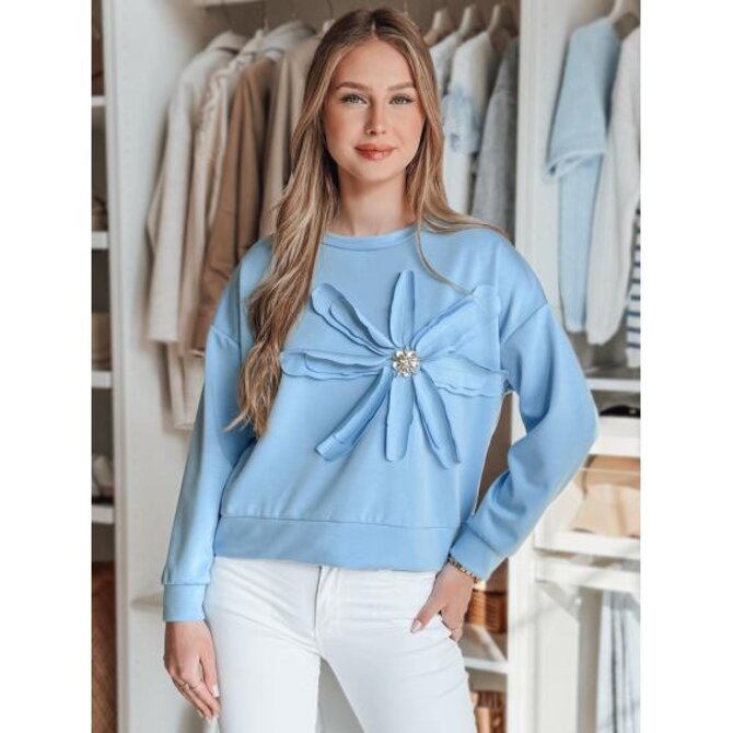 Oversize halenka s květem PETITKA modrá Modrá, Univerzální