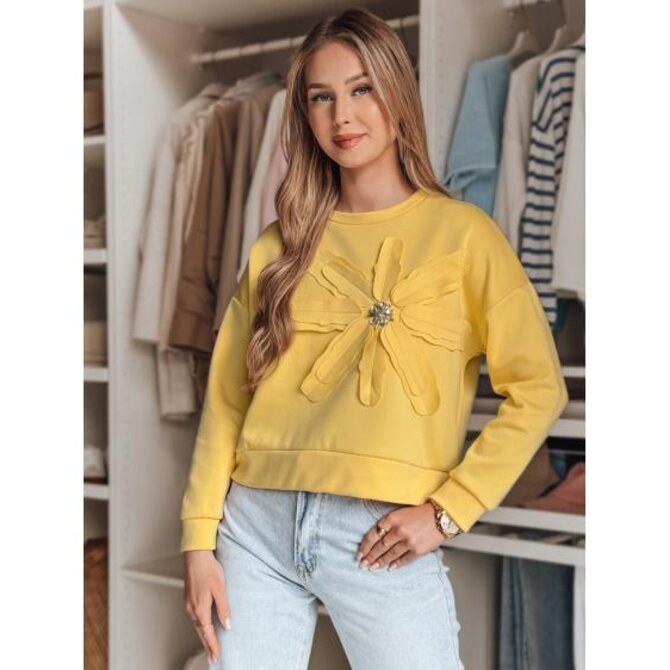 Dámská halenka oversize s květinou PETITKA žlutá Žlutá, Univerzální