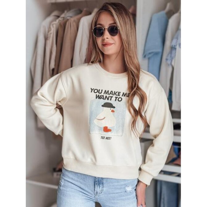 Dámská halenka oversize s potiskem GOOSHY ecru Bílá, Univerzální