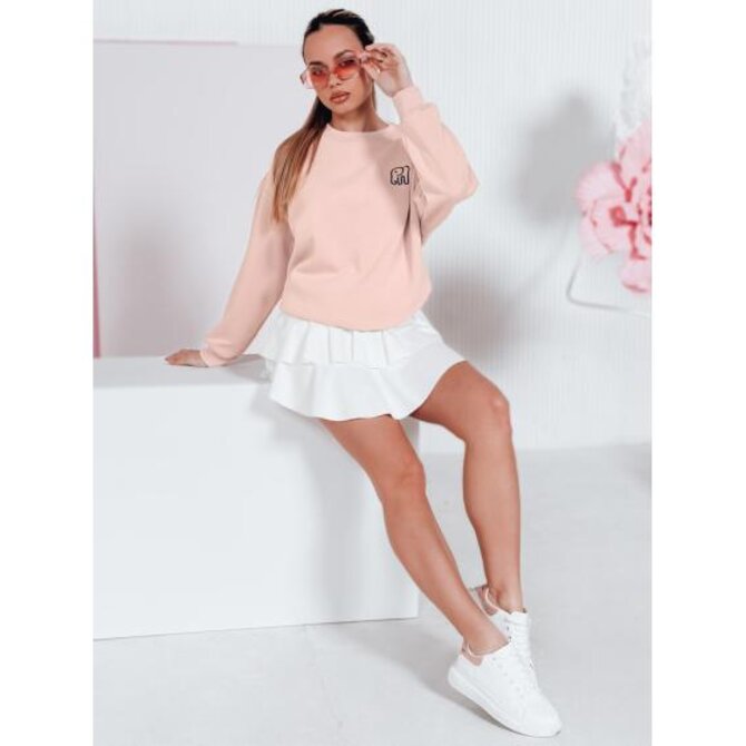 Dámská mikina oversize s výšivkou SOFTSLON růžová Růžová, Univerzální