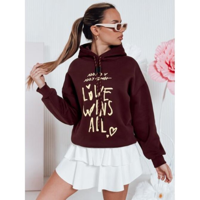 Dámská mikina oversize s kapucí LOVEWILL bordó Dámská mikina oversize s kapucí LOVEWILL bordó Kaštanová, Univerzální