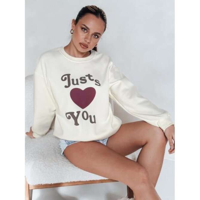 Dámská mikina oversize s potiskem FEELME béžová Béžová, Univerzální