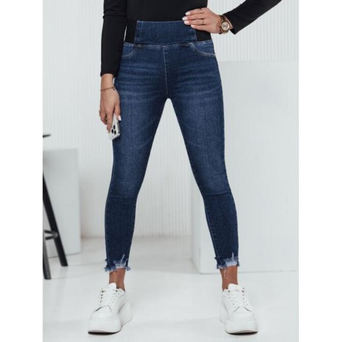 Dámské džínové kalhoty HIGHJEANS námořnická modř Modrá, XS