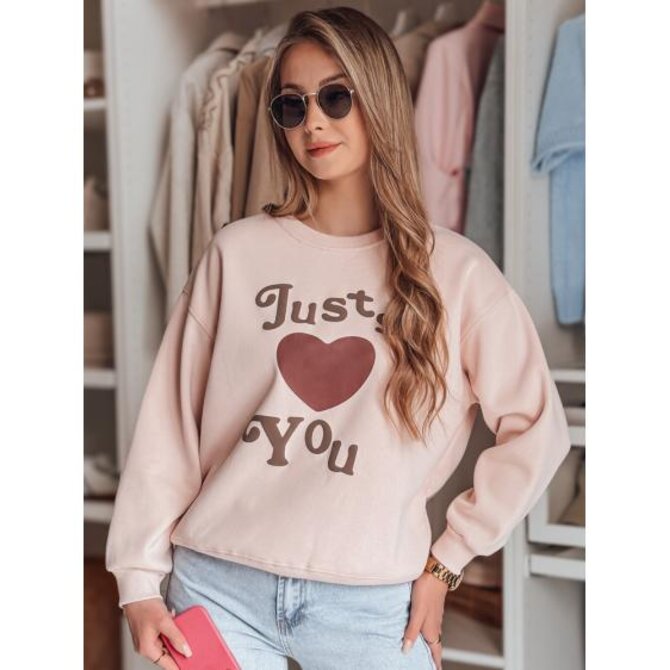 Dámská mikina oversize s potiskem FEELME růžová Růžová, Univerzální