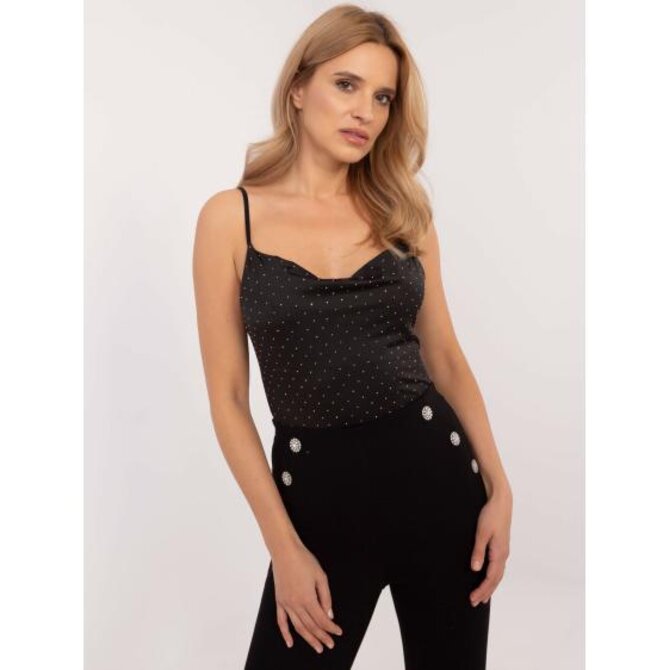 Černý elegantní top na ramínka Černá, Univerzální