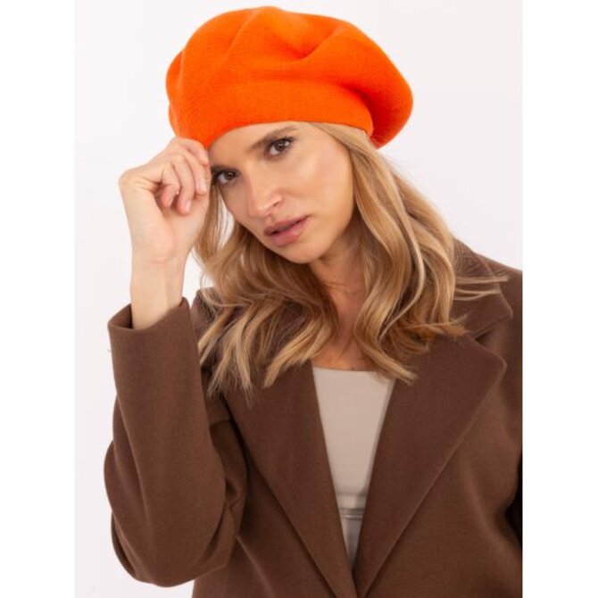 Oranžový dámský pletený baret Oranžová, Univerzální
