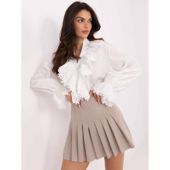 Tmavě béžová elegantní plisovaná sukně Vícebarevný, L/XL