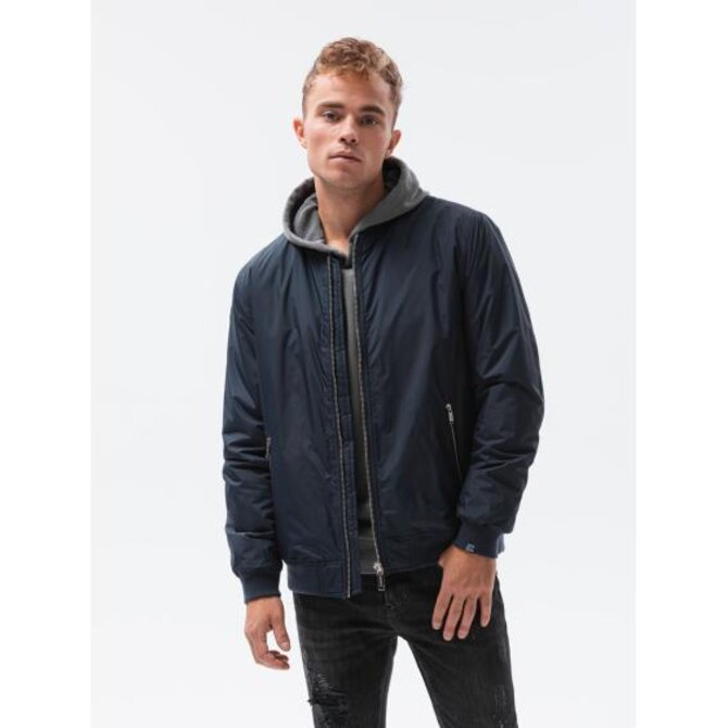 Pánská prošívaná bunda mid-season GIOVANNI navy blue Modrá, S