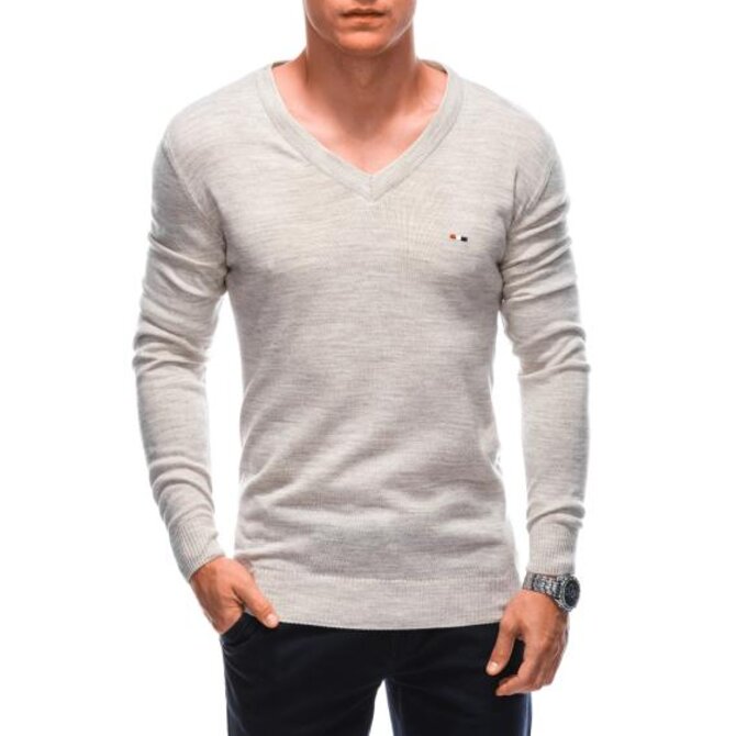 Pánský svetr E218 béžový Béžová, 3XL