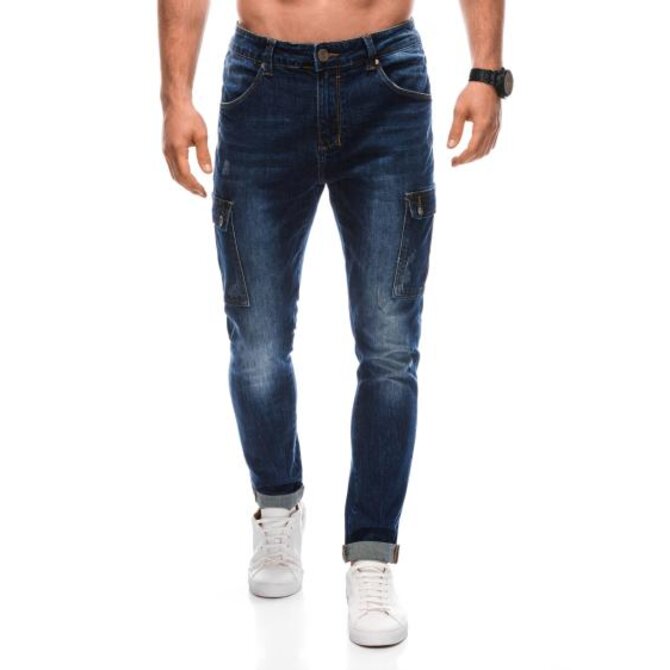 Pánské kalhoty cargo P1408 denim