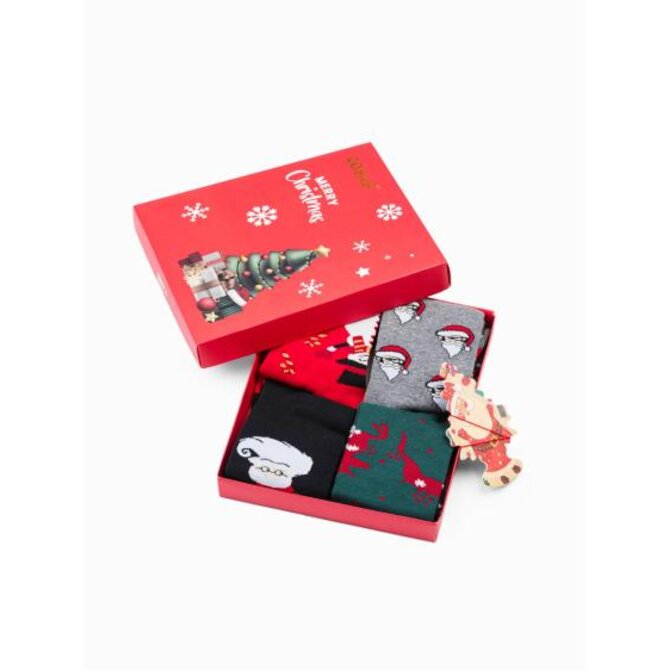 Pánské ponožky X-mas box U436 mix 4-pack Šedá, 39/42