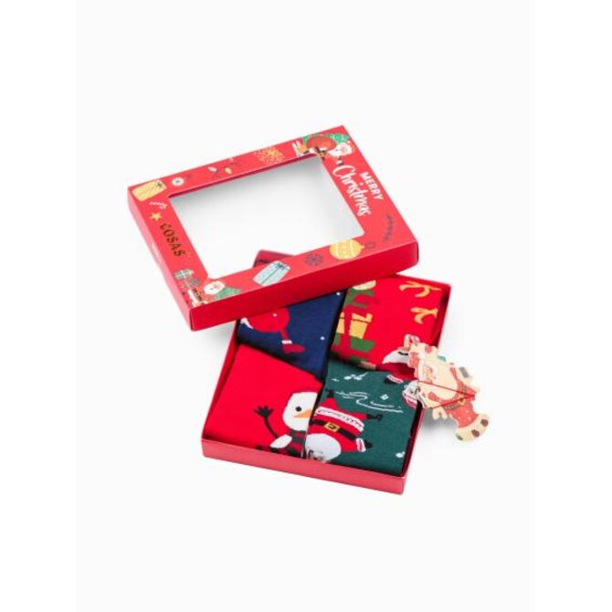 Pánské ponožky X-mas box U408 mix 4-pack Šedá, 43/46