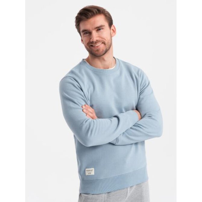 Pánská mikina BASIC s kulatým výstřihem modrá Modrá, S