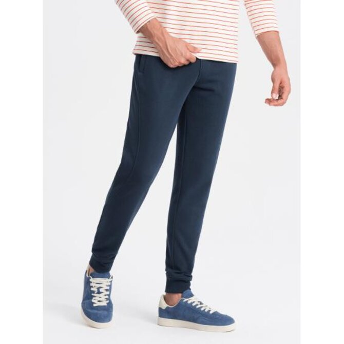 Pánské bavlněné tepláky BASIC jogger tmavě modré