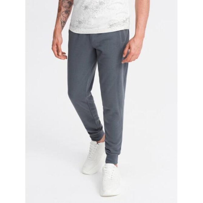 Pánské bavlněné teplákové soupravy BASIC joggers grafitové