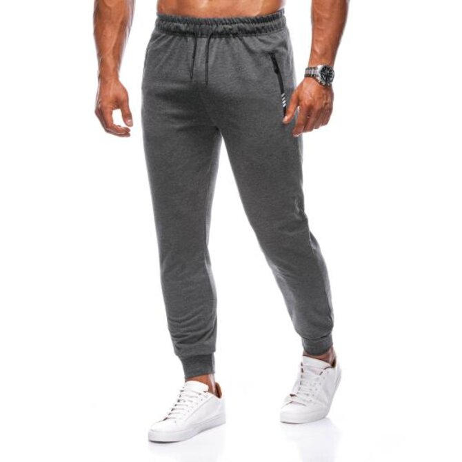 Pánské tepláky P1484 tmavě šedé Tmavě šedá, XL/XXL