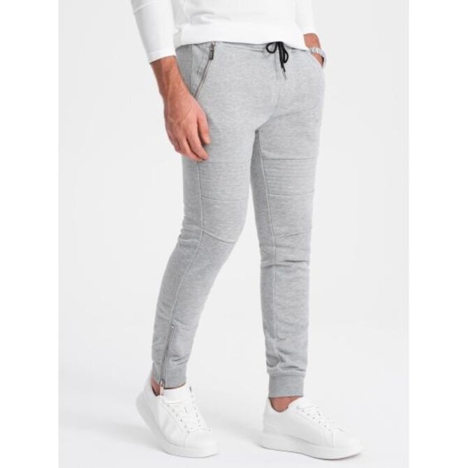 Pánské tepláky jogger - šedý melír V2