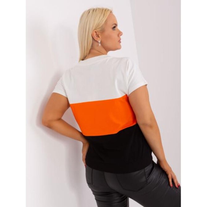Dámská halenka z bavlny plus size ERNA ecru-černá Ecru, Univerzální