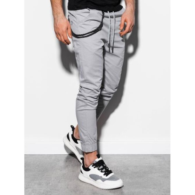 Pánské kalhoty joggers PHILIP světle šedé Šedá, XL