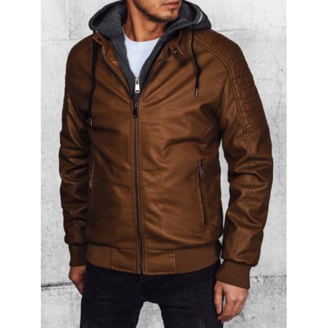 Pánská koženková bunda ERITA žlutá Žlutá, 3XL